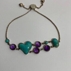 Big Heart Turquoise & Sterling Silver Bracelet